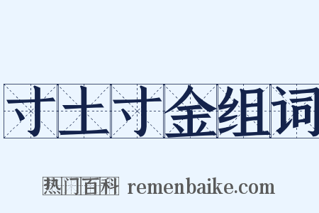 寸土寸金组词是什么意思的图片